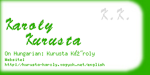 karoly kurusta business card